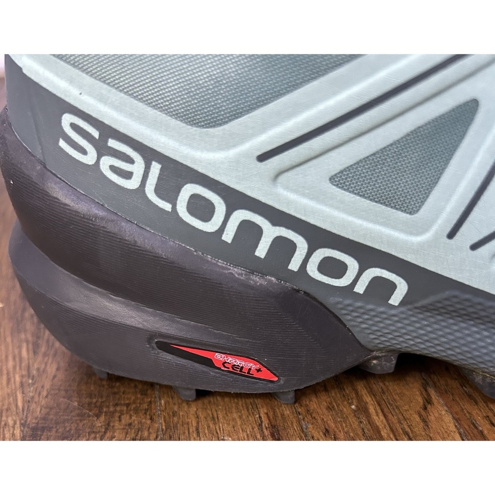 Women's Salomon Speedcross 5 trail running shoes Green Mesh Upper Quick Lace 8 T - Picture 4 of 10
